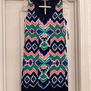 Gabby Skye Blue and Green Halter Sheath Mini Dress